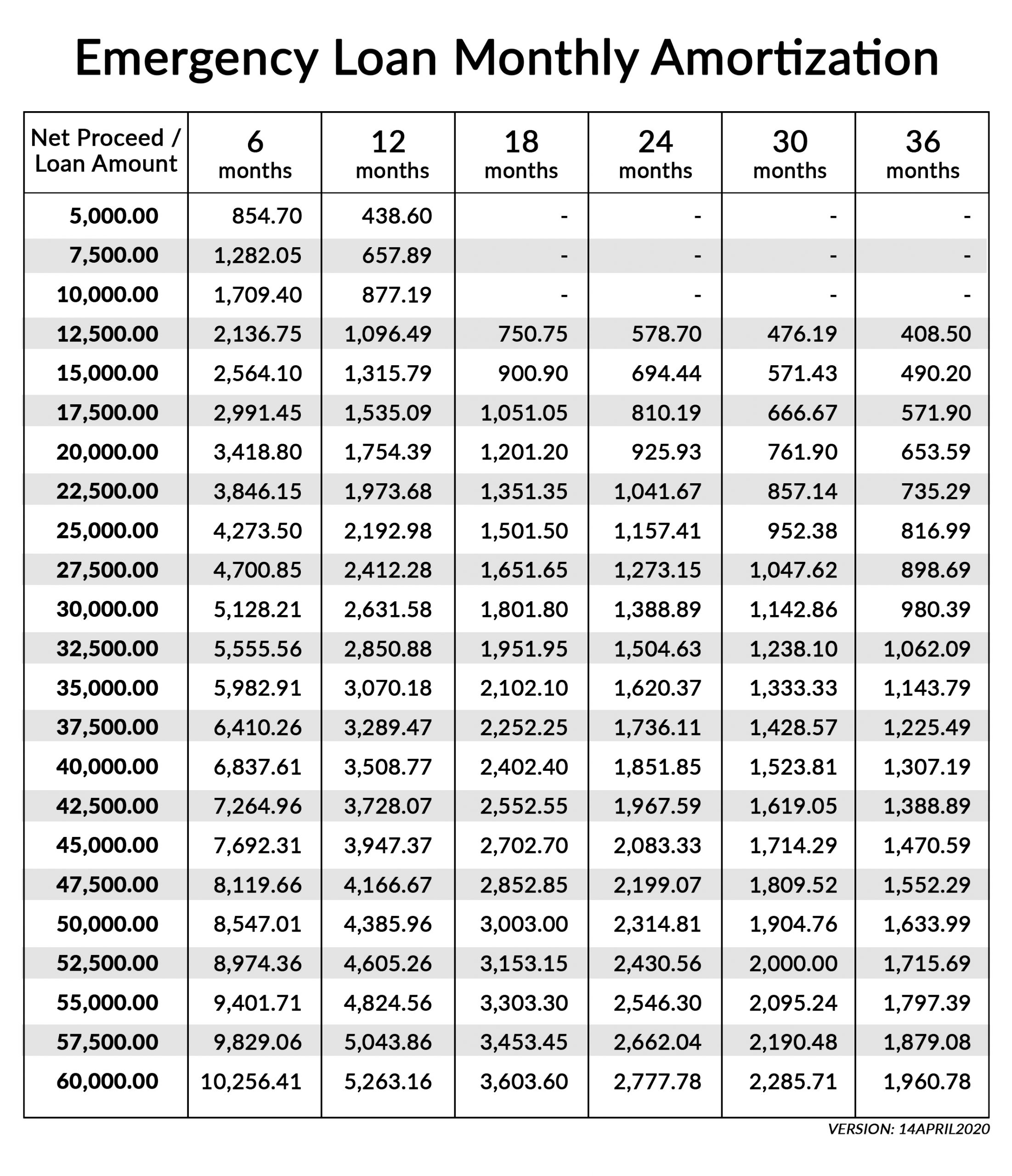Emergency Loan_Matrix