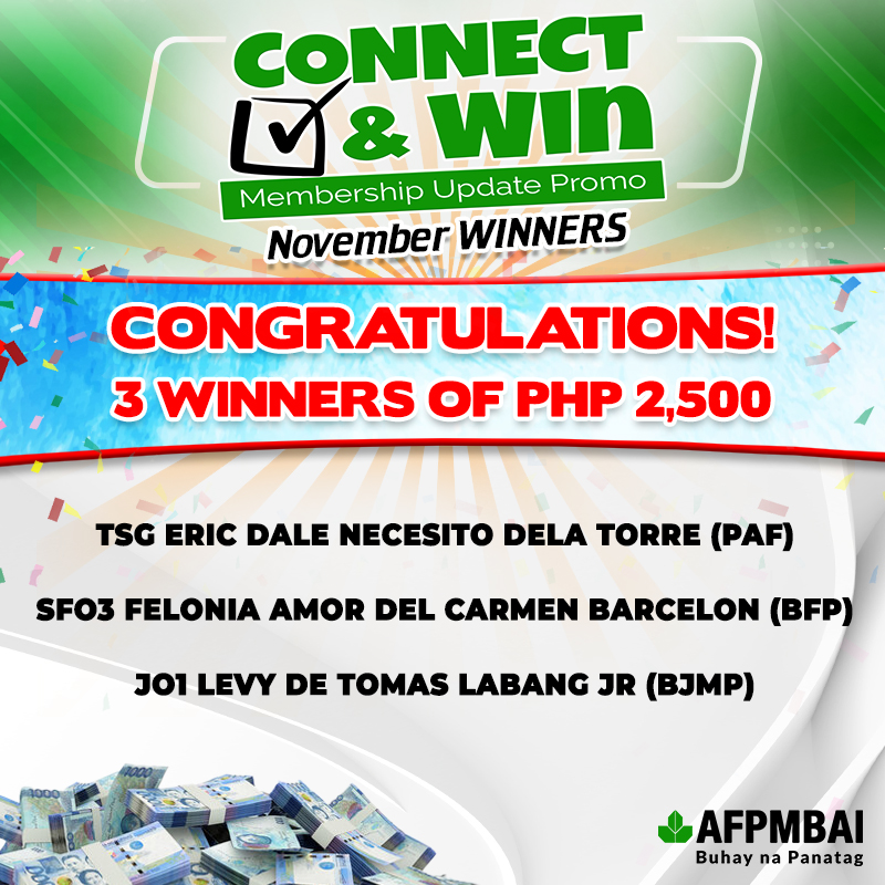 3 winners of 2,500php